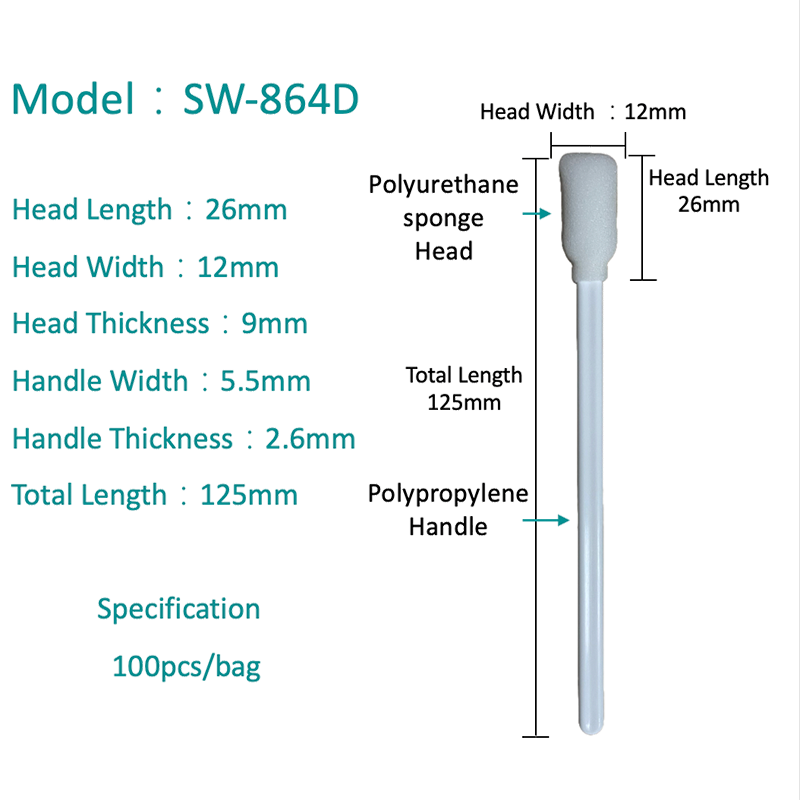 SW-864D Debu Gratis Industri Cleanroom Spons Swab