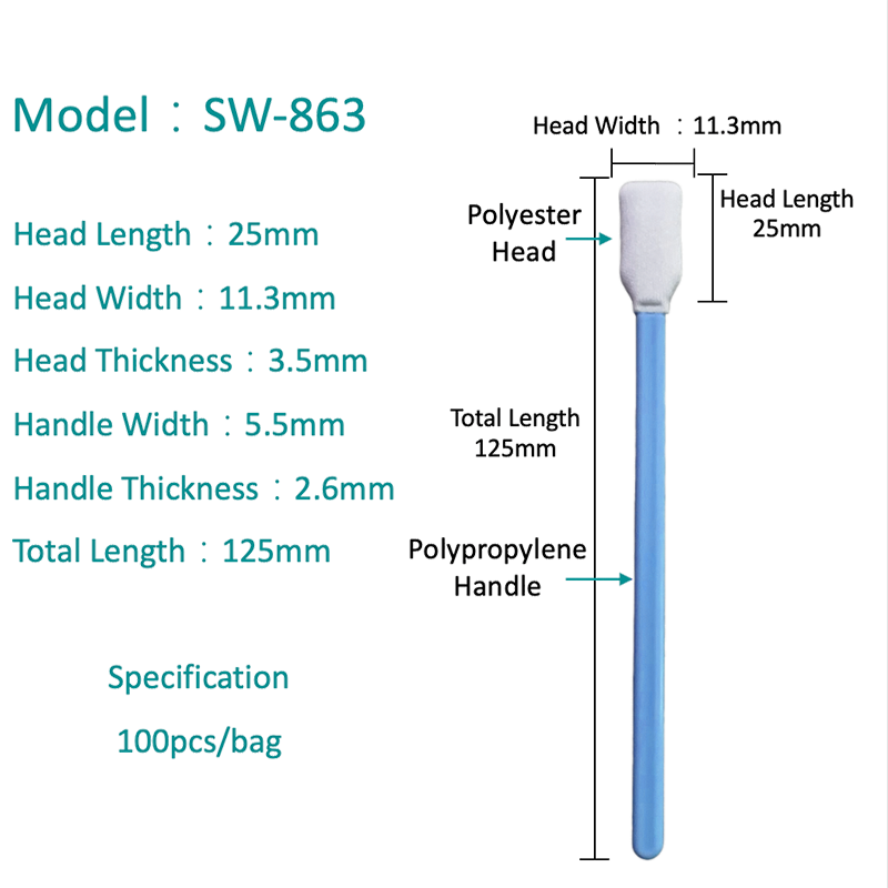 SW-863 Tujuan Umum SWAb Polyester Kepala Persegi Panjang